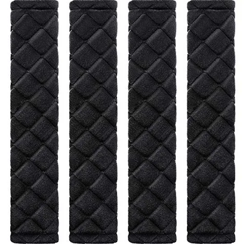Tatuo 4-Piece Seat Belt Cover Extra Long Soft, Black