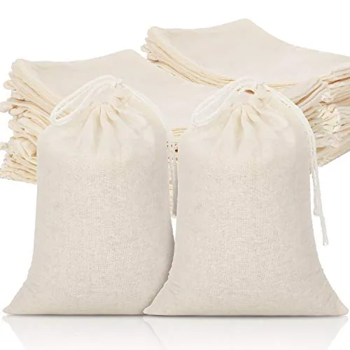 Tatuo 50-Piece Muslin Bags, 6 x 8 in