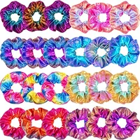Tatuo 24-Piece Hair Scrunchies, Rainbow Colors