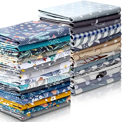 Tatuo 30-Piece Cotton Fabric Bundle Squares Patchwork Floral, 10 x 10 in